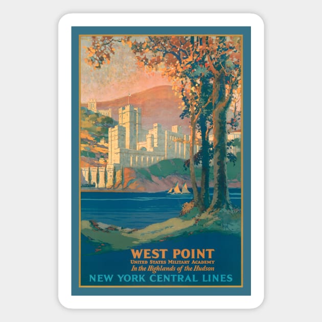 1927 New York Central Lines Railroad Poster - West Point New York Magnet by MatchbookGraphics